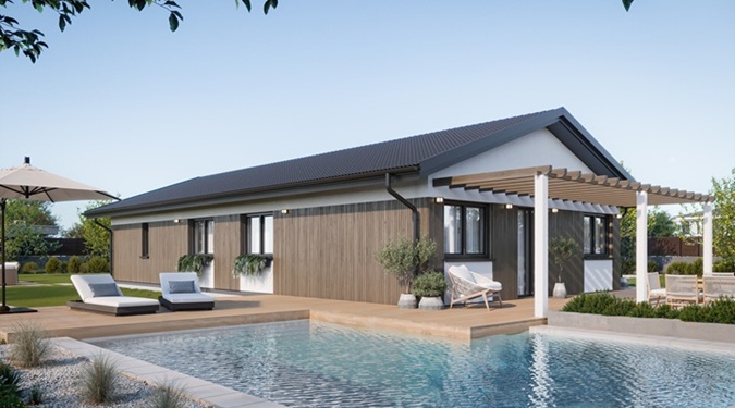 Explore a modern prefab home designed for efficiency, affordability, and modern living.